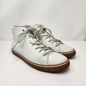 UGG Men Hoyt Luxe High Top Sneakers Size 13 White Leather Lace Up Shearling